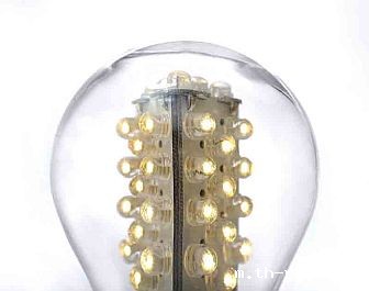 未来光源:灯泡中的发光二极管(LED),它们是通电後能发光的半导体。新型塑料将在未来照明发挥重要作用